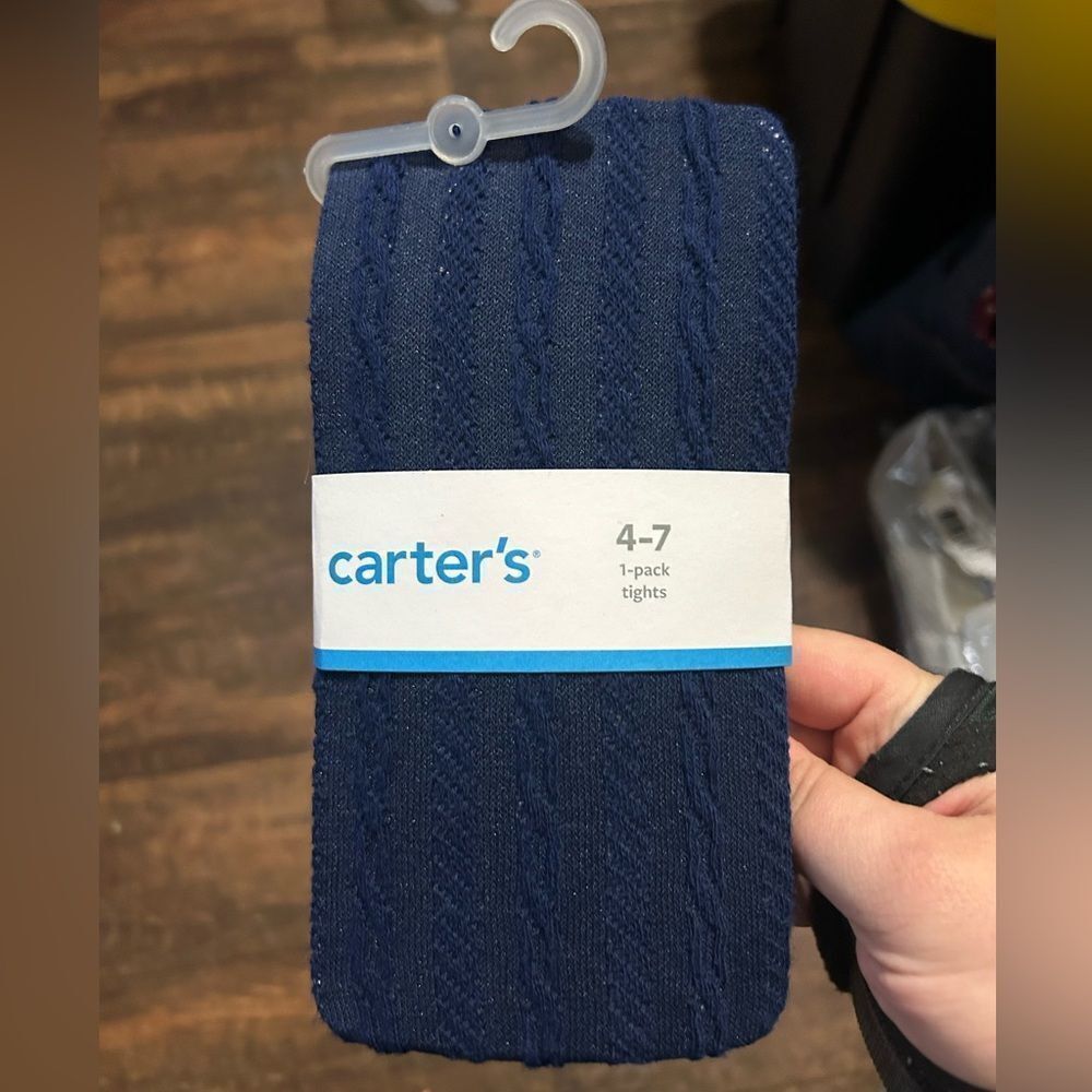 Girls Carter’s Navy Blue Tights NWT
